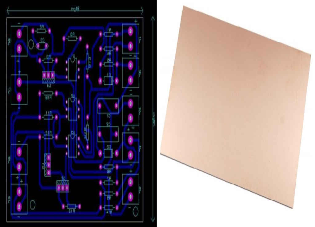 archivo pcb y tarjeta virgen